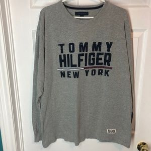 Tommy Hilfiger Grey Long Sleeve Tee Spell Out XXL
